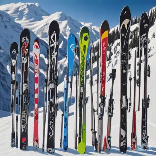 alpine ski for children and adults a choice of skis from a variety